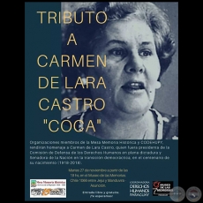 TRIBUTO A CARMEN DE LARA CASTRO - Martes, 27 de Noviembre de 2018